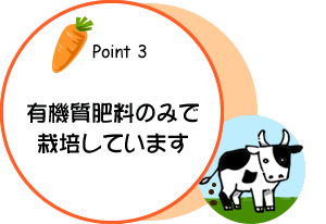 有機質肥料のみで栽培しています